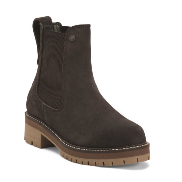 BARBOUR Brown Made In Portugal Suede Chelsea Booties - Picture 1 of 2